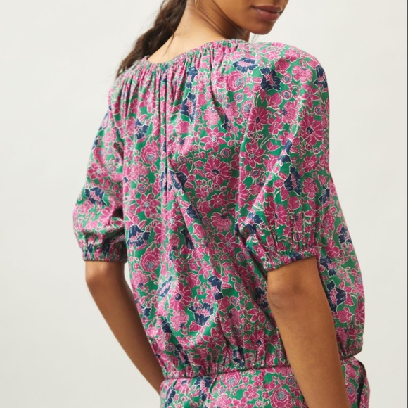 *Anthropologie Sundry Ditzy Floral Bubble Sleeve Top - Picture 4 of 5